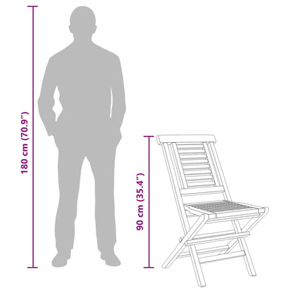 Folding Garden Chair | Set of 8 | Teak | Solid teak wood | Medium