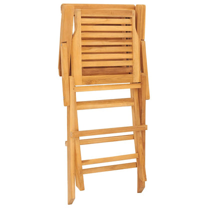 Folding Garden Chair | Set of 8 | Natural Teak | Solid Teak Wood | Medium
