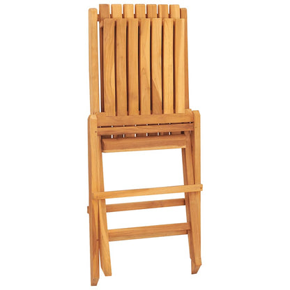Folding Garden Chair | Set of 4 | Natural Wood | Solid teak wood | Medium