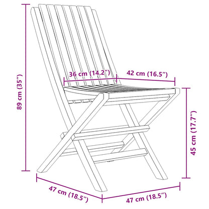 Folding Garden Chair | Set of 4 | Natural Wood | Solid teak wood | Medium