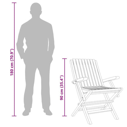 Folding Garden Chair | Set of 6 | Teak | Solid teak wood | Medium