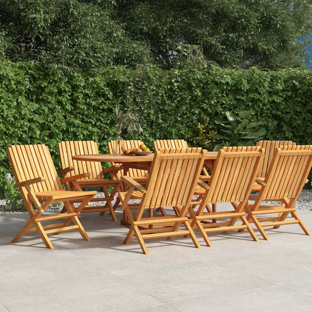 Folding Garden Chair | Set of 8 | Teak | Solid teak wood | Standard