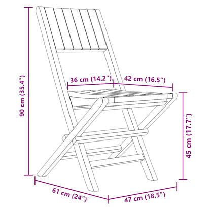 Folding Garden Chair | Set of 8 | Teak | Solid teak wood | Standard