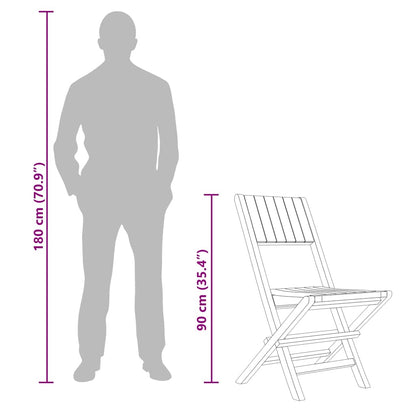Folding Garden Chair | Set of 8 | Teak | Solid teak wood | Standard