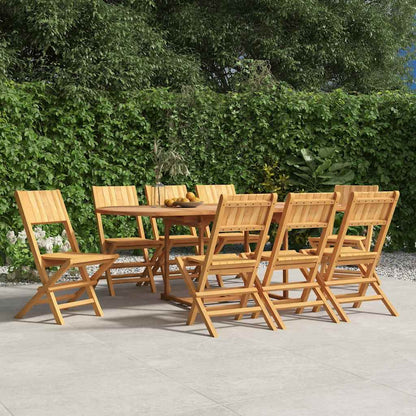 Folding Garden Chair | Set of 8 | Teak | Solid teak wood | Standard
