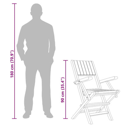 Folding Garden Chair | Set of 6 | Teak | Solid Teak Wood | Standard