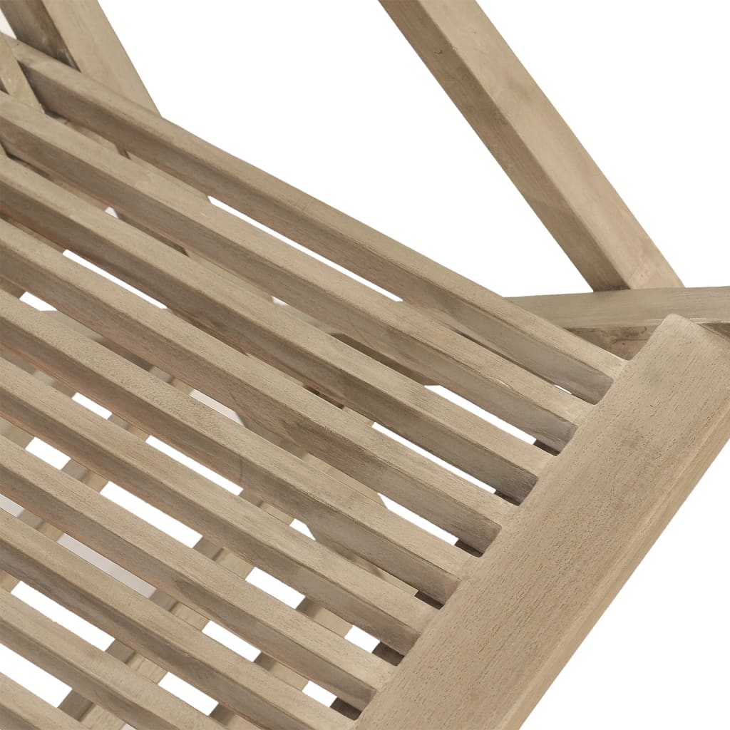 Folding Garden Chair | Set of 8 | Grey | Solid teak wood | Medium