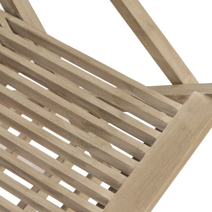 Folding Garden Chair | Set of 8 | Grey | Solid teak wood | Medium