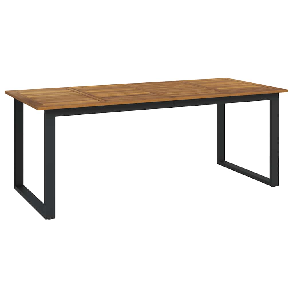 7 Piece Garden Dining Set Solid Wood Acacia and Metal