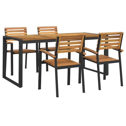 Garden Dining Set | Brown | Solid Acacia wood | 5 Piece Set | Durable