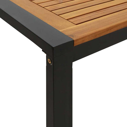 7 Piece Garden Dining Set Solid Wood Acacia and Metal