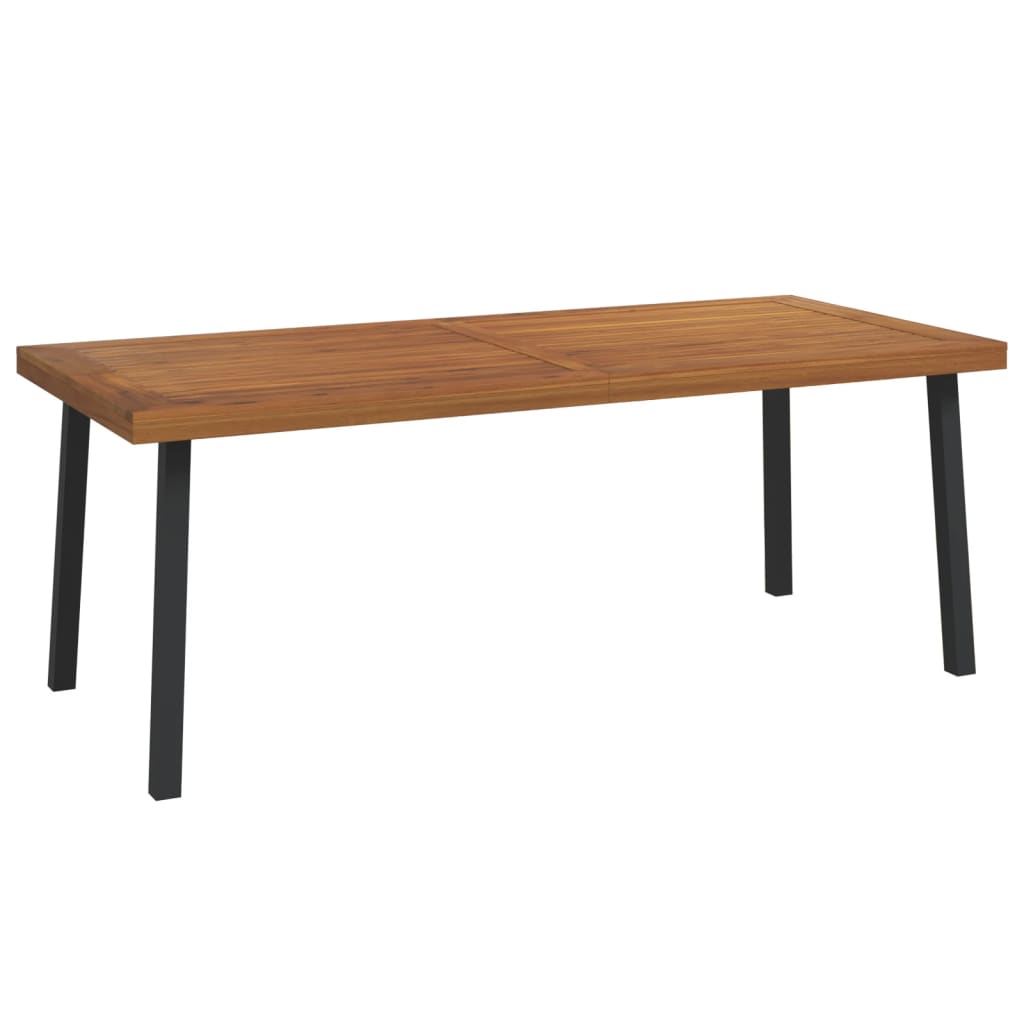 7 Piece Garden Dining Set Solid Wood Acacia and Metal