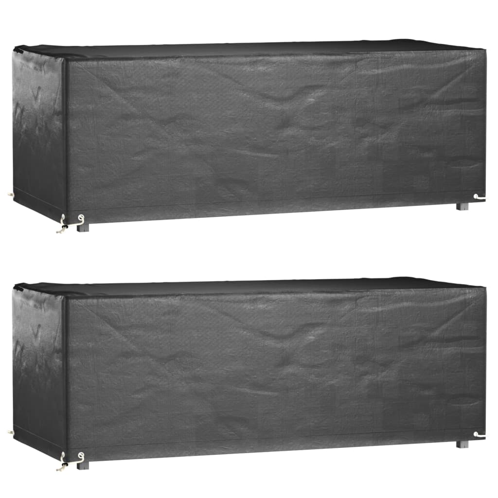 Garden Furniture Covers 2 pcs 8 Eyelets 192x82x65 cm Rectangular