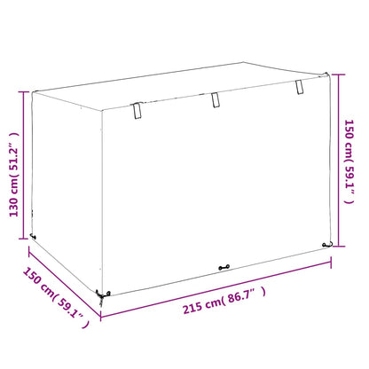 Swing Bench Covers 2 pcs 12 Eyelets 215x150x130/150 cm Polyethylene