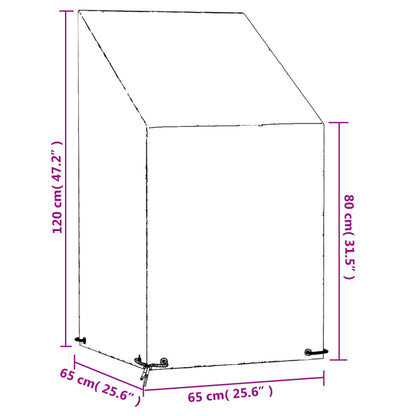 Garden Chair Covers 2 pcs 8 Eyelets 65x65x80/120 cm Polyethylene