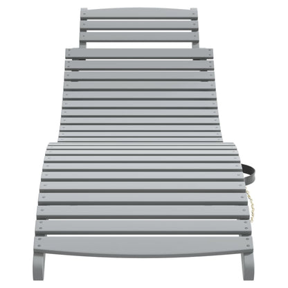 Sun Lounger |  Set of 2 | Grey | Solid acacia wood