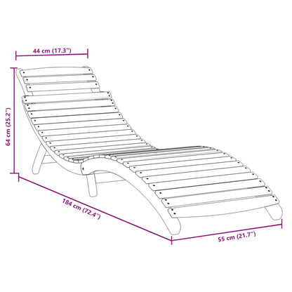 Sun Lounger |  Set of 2 | Grey | Solid acacia wood