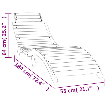 Sun Lounger | Set of 2 | Dark Grey | Solid acacia wood | Regular