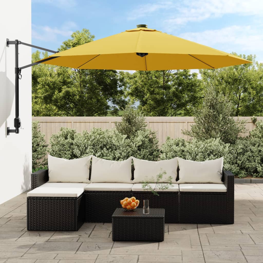 Wall-mounted Parasol Yellow 290 cm