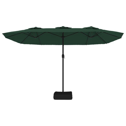 Garden Parasol | Green, Dark Grey | Polyester, Powder-Coated Iron | Large