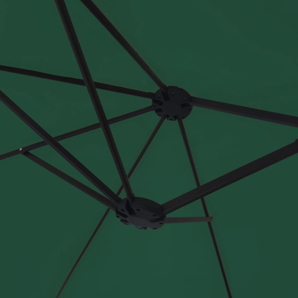 Garden Parasol | Green, Dark Grey | Polyester, Powder-Coated Iron | Large
