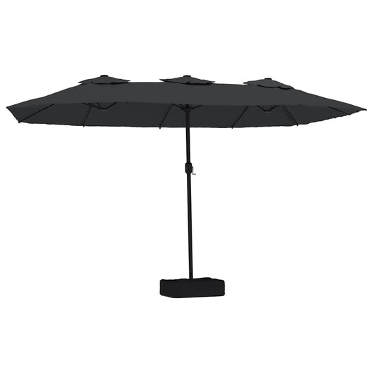 Double-Head Garden Parasol Black 449x265 cm