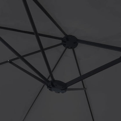 Double-Head Garden Parasol with LEDs Black 449x265 cm