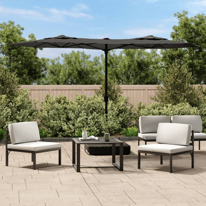 Double-Head Garden Parasol Anthracite 316x145 cm