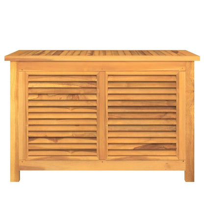 Patio Storage Box with Bag 35.4"x19.7"x22.8" Solid Wood Teak