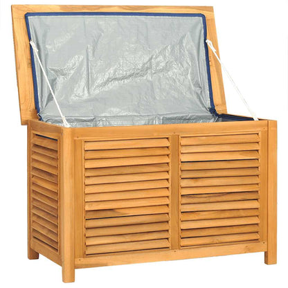 Patio Storage Box with Bag 35.4"x19.7"x22.8" Solid Wood Teak