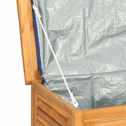 Patio Storage Box with Bag 35.4"x19.7"x22.8" Solid Wood Teak