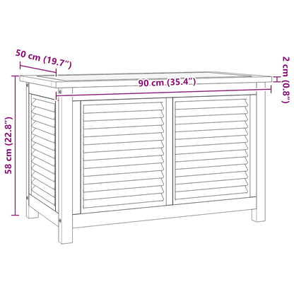 Patio Storage Box with Bag 35.4"x19.7"x22.8" Solid Wood Teak
