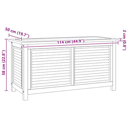Patio Storage Box with Bag 44.9"x19.7"x22.8" Solid Wood Teak