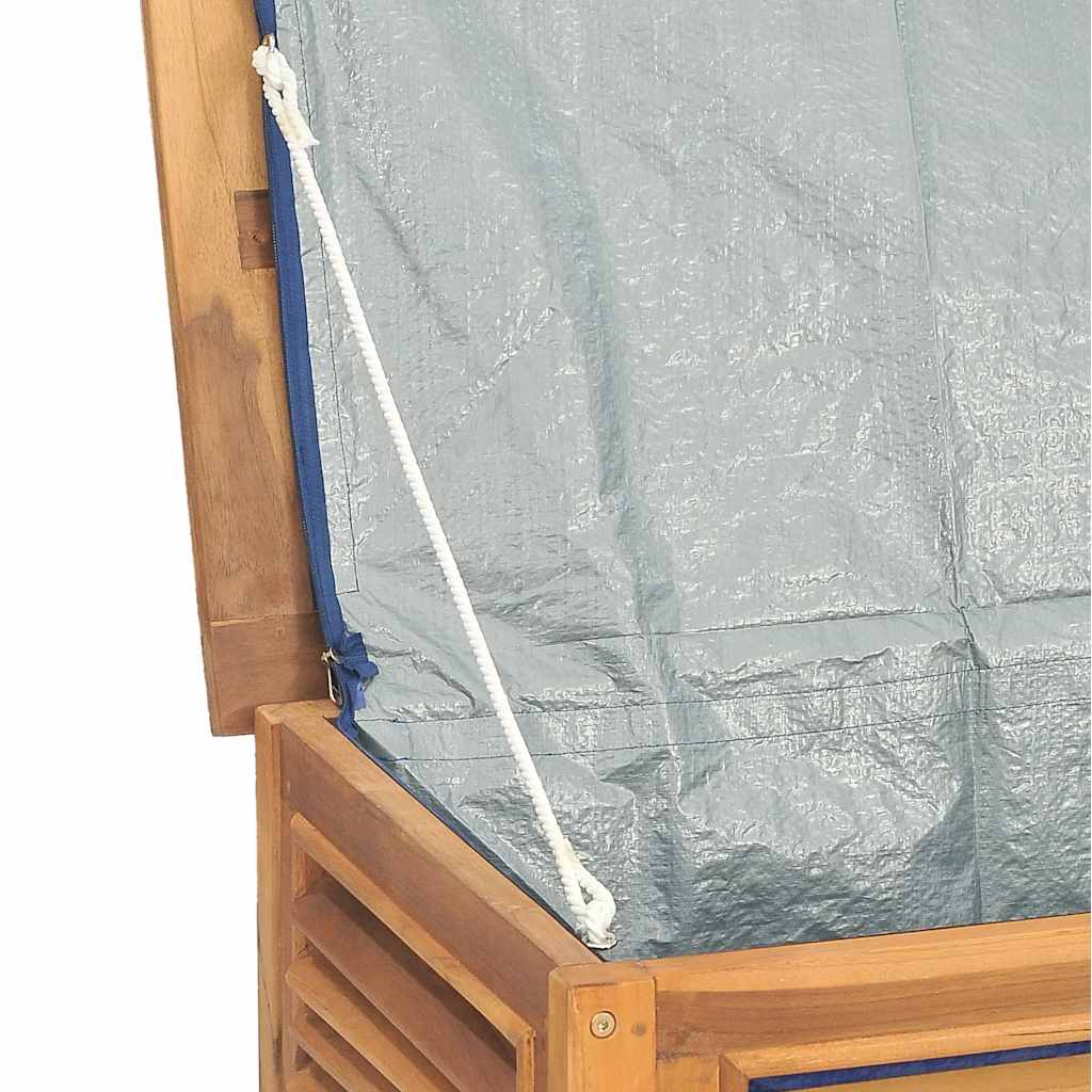 Garden Storage Box with Bag 150x50x55 cm Solid Wood Teak
