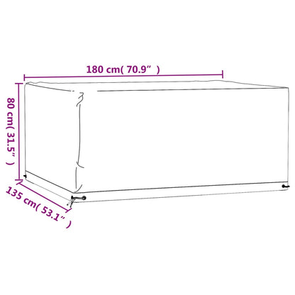 Garden Furniture Cover 8 Eyelets 180x135x80 cm Rectangular
