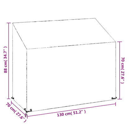 Graden Bench Cover 8 Eyelets 130x70x70/88 cm Polyethylene
