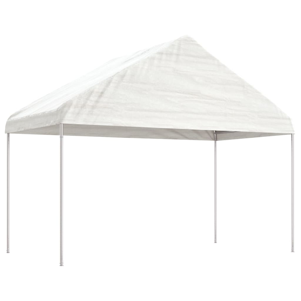 Gazebo With Roof | White | Polyethylene, galvanised steel | Large