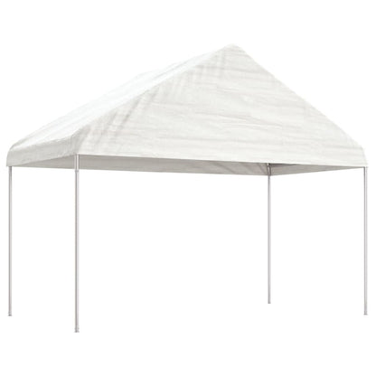 Gazebo With Roof | White | Polyethylene, galvanised steel | Large
