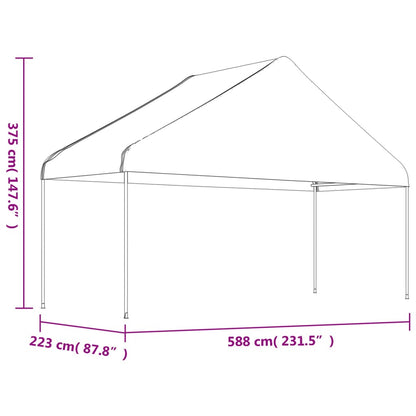 Gazebo with Roof White 6.69x5.88x3.75 m Polyethylene