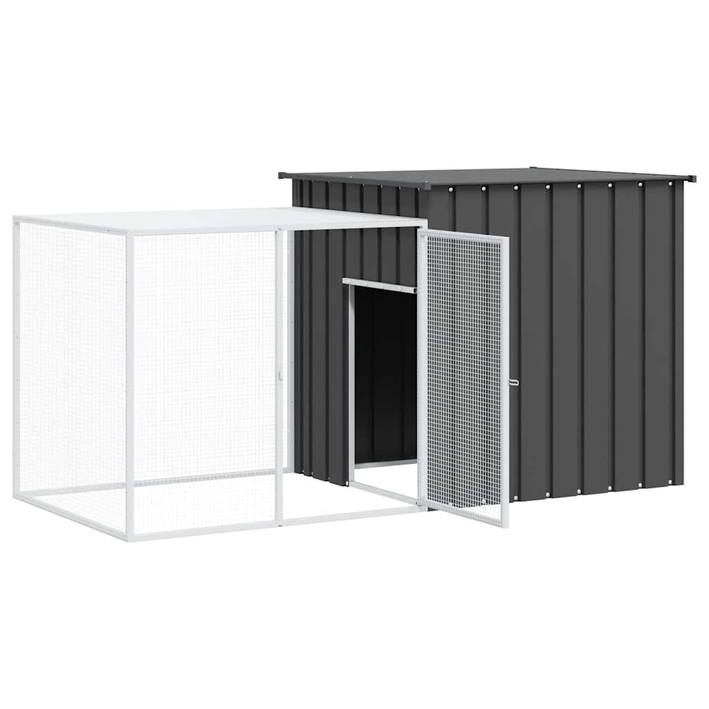 vidaXL Rabbit Cage Anthracite Galvanized steel 78.7x35.8x39.4 in