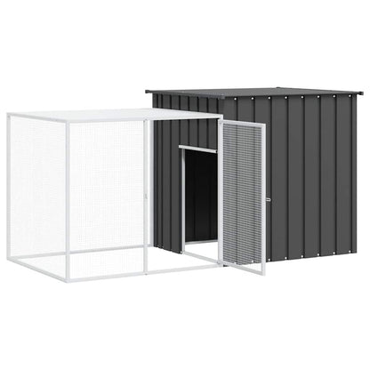 vidaXL Rabbit Cage Anthracite Galvanized steel 78.7x35.8x39.4 in