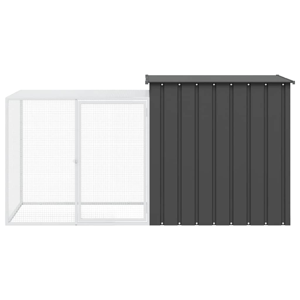 vidaXL Rabbit Cage Anthracite Galvanized steel 78.7x35.8x39.4 in