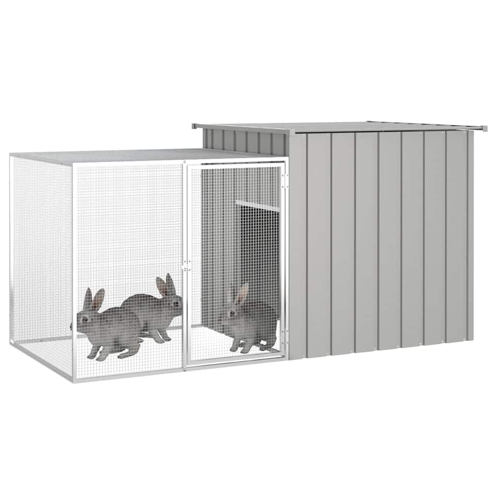 Rabbit Cage Grey Galvanized Steel 78.7 in x 35.8 in x 39.4 in