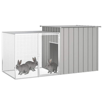 Rabbit Cage Grey Galvanized Steel 78.7 in x 35.8 in x 39.4 in
