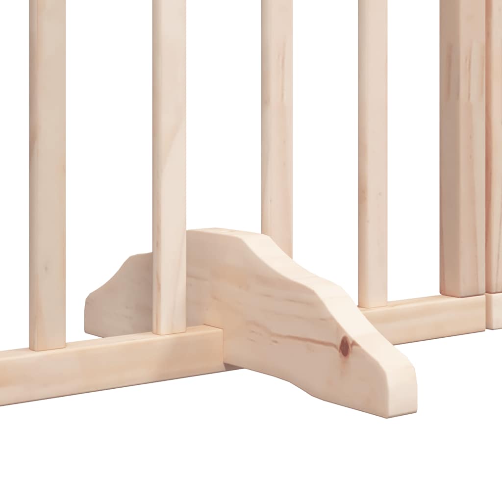 Dog Gate with Door Foldable 12 Panels 600 cm Poplar Wood