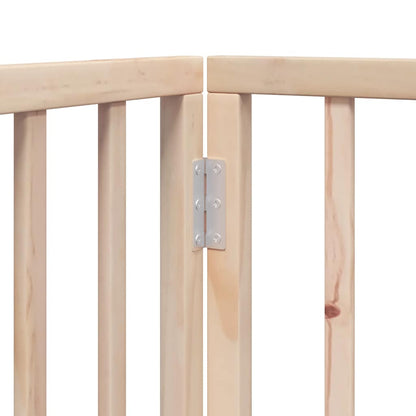 Dog Gate with Door Foldable 15 Panels 750 cm Poplar Wood