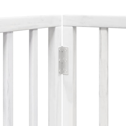 Dog Gate with Door Foldable 9 Panels White 450 cm Poplar Wood