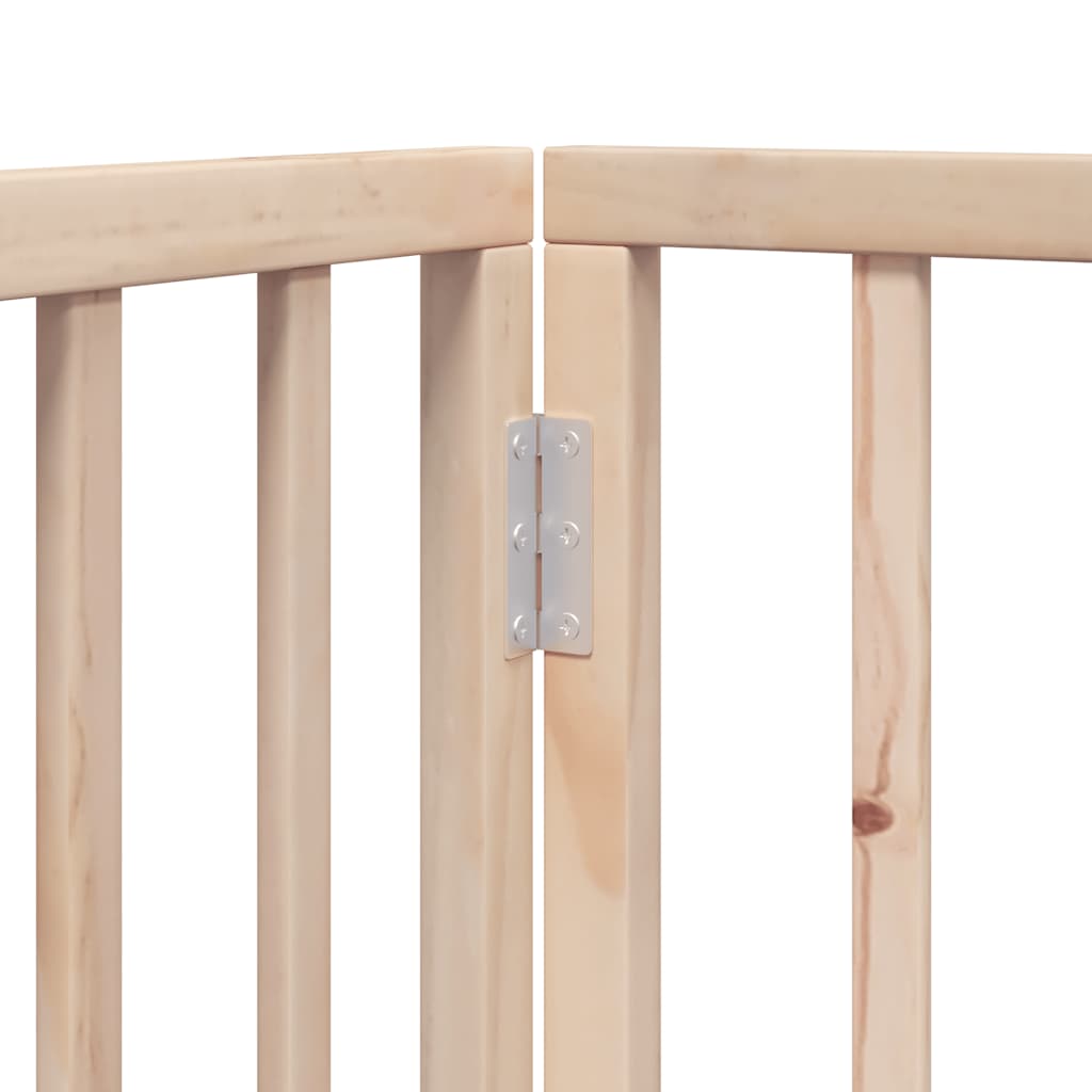 Dog Gate with Door Foldable 8 Panels 640 cm Poplar Wood