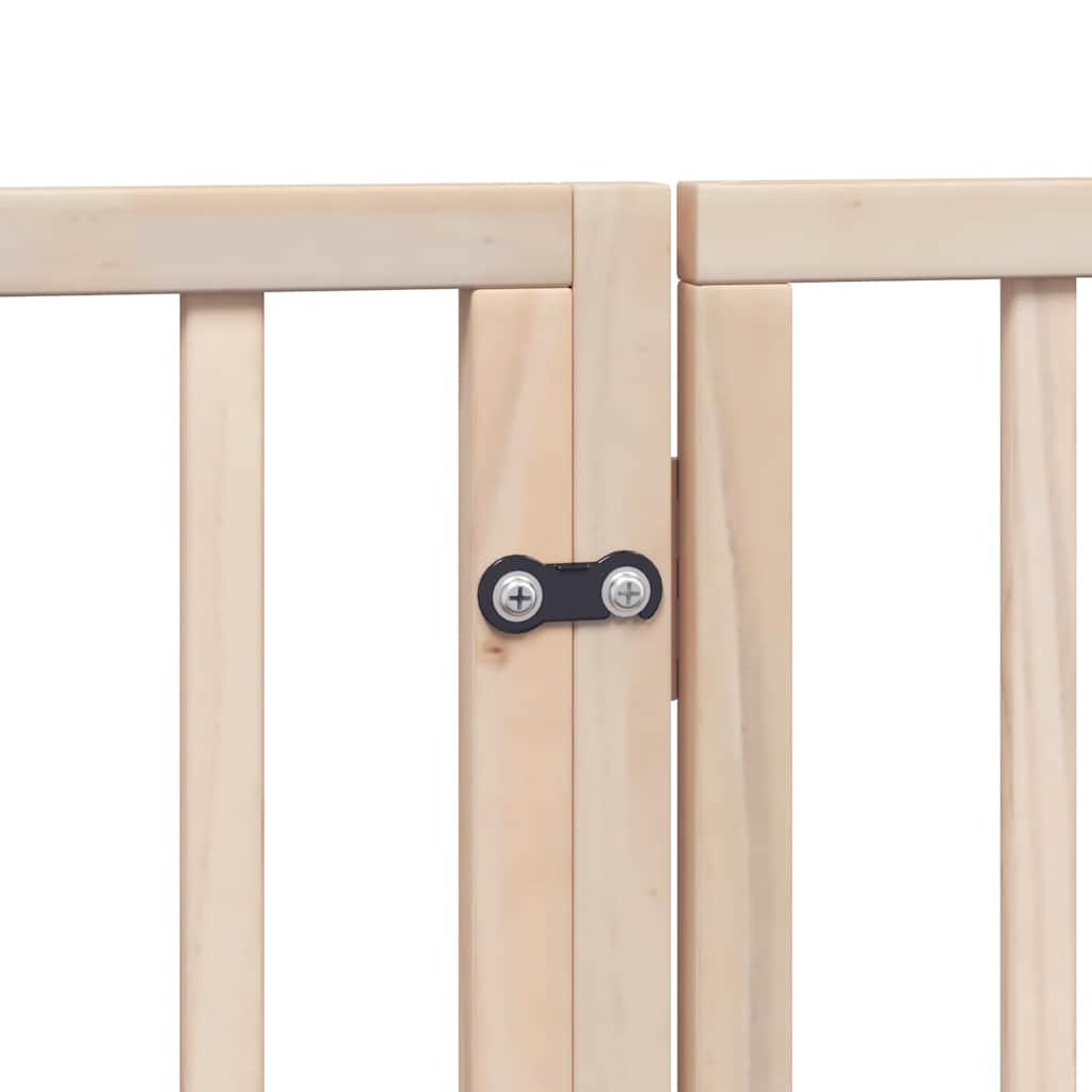 Dog Gate with Door Foldable 8 Panels 640 cm Poplar Wood