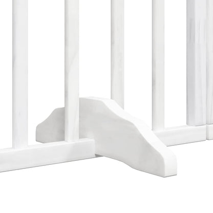 Dog Gate with Door Foldable 10 Panels White 800 cm Poplar Wood